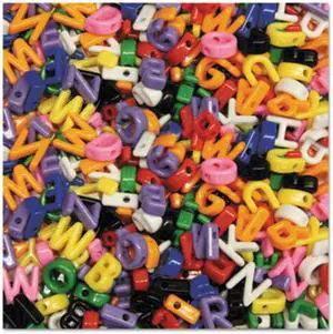 Creativity Street Upper Case Letter Beads, Assorted Colors, 288 Beads/Set