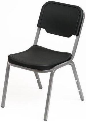 Rough N Ready Series Original Stackable Chair Black/Silver 4/Carton