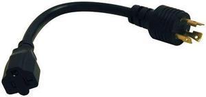 Tripp Lite 6In Power Cord Adapter Cable L5-20P To 5-20R Heavy Duty 20A 12Awg 6"