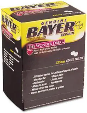 Bayer Aspirin Tablets Two-Pack 50 Packs/Box BXBG50