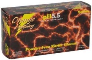 Atlantic Safety Products OR-M Powder Free Nitrile Gloves Orange 5 Mil Medium