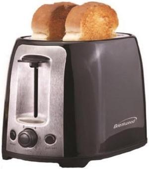 Brentwood TS-292B Black and Stainless Steel 2 Slice Cool Touch Toaster