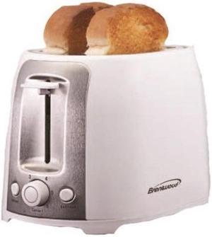 Brentwood TS-292W White and Stainless Steel 2 Slice Cool Touch Toaster