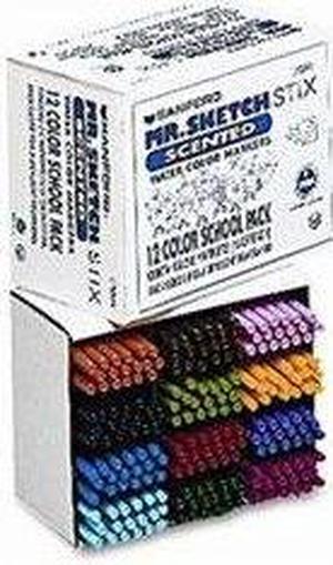 Scented Stix Watercolor Markers, Fine Point, 12 Colors, 216/Set