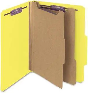Smead Pressboard Classification Folders Letter Six-Section Yellow 10/Box