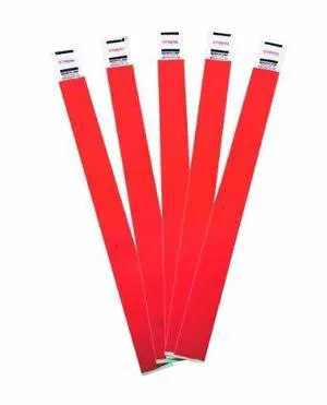 Crowd Management Wristbands, Sequentially Numbered, Red, 100/Pack