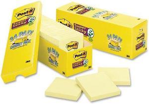 Post-it Canary Yellow Note Pads 3 x 3 90-Sheet 24/Pack 65424SSCP