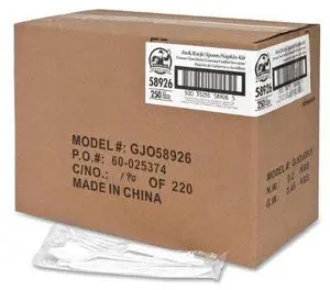 Utensil Kit Poly Knife/Fork/Spoon Napkin 250 PK/CT White