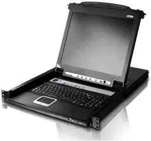 Aten 8-Port Slideaway 19in. Single Rail LCD KVM Switch