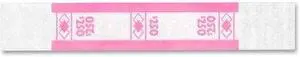 PM Company 55029 Securit $250.00 Denomination White Kraft Currency Bands with Quick Stick Adhesive, Cerise, 1000 Band