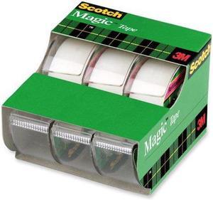 Scotch Magic Tape in Handheld Dispenser 3/4" x 300" 1" Core Clear 3/Pack 3105