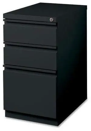 Lorell Mobile File Pedestal - 15" x 20" x 27.8" - Letter - Ball-bearing Suspension, Recessed Handle, Security Lock - Bla