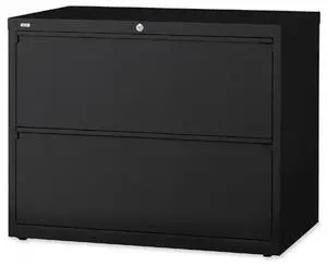 Lorell Lateral File 2-Drawer 42"x18-5/8"x28" Black 60554