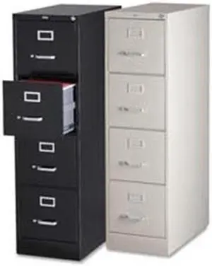Lorell 60652 Vertical file, 15" x 25" x 52", Security Lock, Heavy Duty, Putty - Steel (Recycled) LLR60652