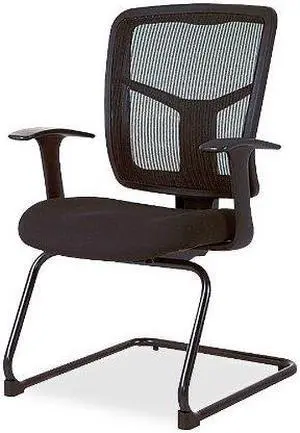 Lorell Mesh/Fabric Guest Chair 27"x27-1/2"x41" Black 86202
