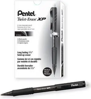 Pentel Twist-Erase EXPRESS Mechanical Pencil .7mm Black Dozen QE417A