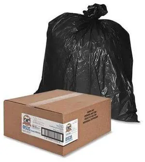 Genuine Joe Heavy-Duty Trash Bags 1.5 Mil 55-60 Gallon 50/CT Black 01535