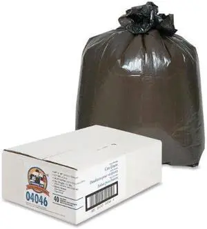 Genuine Joe Can Liner 2-Ply 40"x46" 40-45 Gallon 40/CT Brown/Black 04046
