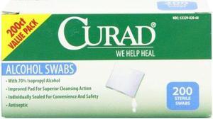 Curad Alcohol Swabs 1 x 1 200/Box CUR45581