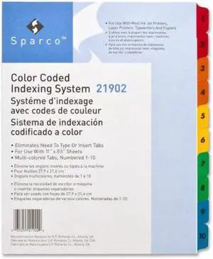 Index Dividers W/Table Of Contents, 1-10, 10 Tabs/ST, Multi