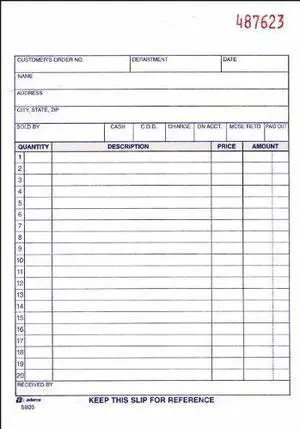 Adams Carbonless Sales Order Books - 50 Sheet(s) - 3 Part - Carbonless - 8.43" x 5.56" Sheet Size - Assorted - 1Each