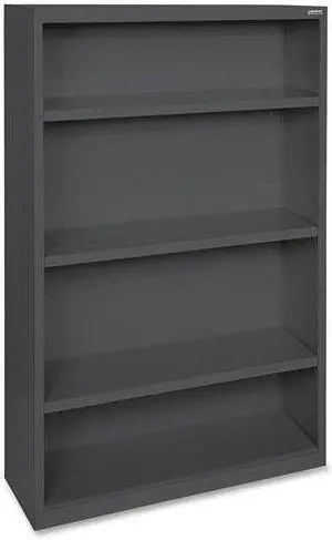 Lorell Steel Bookcase 4-Shelf 34-1/2"x12-5/8"x60" Black 41288