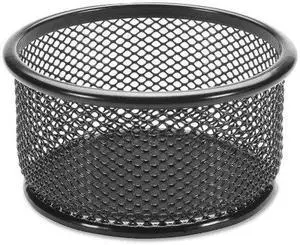 Lorell Paper Clip Holder 3-3/4"x3-7/8" Black Mesh 84150