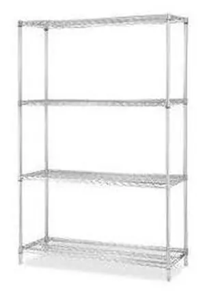 Industrial Wire Shelving,Starter Kit,4 Shelf/Post,48"x18",CE Industrial Wire Shelving,Starter Kit,4 Shelf/Post,48"x18",CE