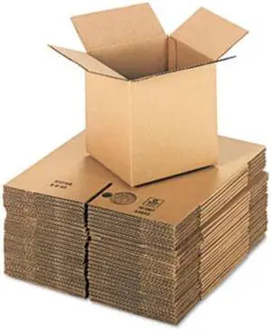Universal 167067 Corrugated Kraft Shipping Carton  8w x 8l x 8h  Brown  25 per Pack