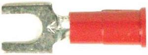 The Install Bay RVST88 Red Vinyl 8 Gauge #8 Spade Terminal Connector (25/pack)