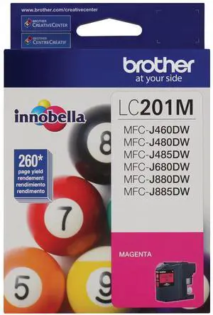 Brother Magenta Ink Cartridge (260 Yield) LC201M