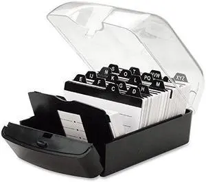 Lorell Card File 350 Capacity Black 01028