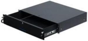 RackSolutions 2U Lockable Rackmount Drawer - 14" Depth, High-Quality Ball Bearing Slides, 100 lbs Capacity, Cable Access Holes - Fits 2 & 4 Post Racks