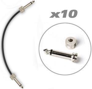 Pyle Model PSCBLKIT22 10 ft. Pro Audio Pedal Board Patch Cables, Universal D.I.Y. Custom Cut 10-Feet Wire Kit, 10 Piece