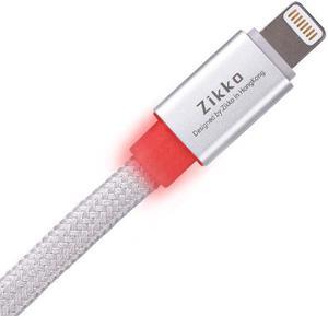 LED Charge Protectin Lightning Cable - Silver