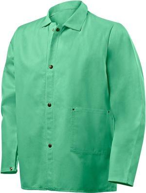 STEINER 1030-X Welding Jacket, 30 in L, Cotton, Snaps, Green, XL