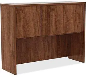 Lorell Hutch w/Doors 48"x15"x36" Walnut 34397