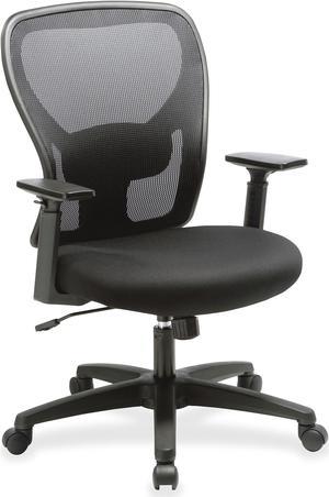Lorell Mid-back Task Chair - Fabric Black Seat - Fabric Black Back - 27.5" Width x 27.8" Depth x 41.9" Height  LLR83307