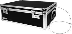 Locking Storage Chest Medium Density Fiberboard 14.5 x 8 x 19.5 Black VZ00323
