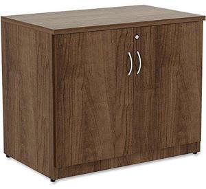 Lorell Storage Cabinet - 36" x 22.5" x 29.5" - Glide, Lockable - Walnut - Laminate - Polyvinyl Chloride (PVC), Metal  LL