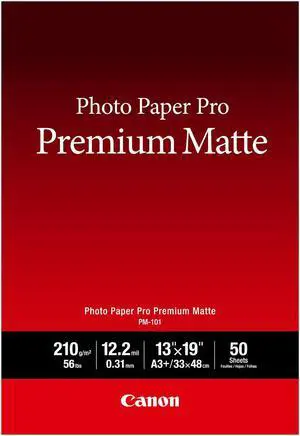 Canon PM-101 Matte Premium Photo Paper (13x19"), 50 Sheets #8657B010