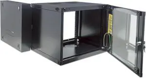 Intellinet 19" Double Section Wallmount Cabinet , 6U, 600 mm (23.6 in.) Depth, Flat Pack, Black - OEM