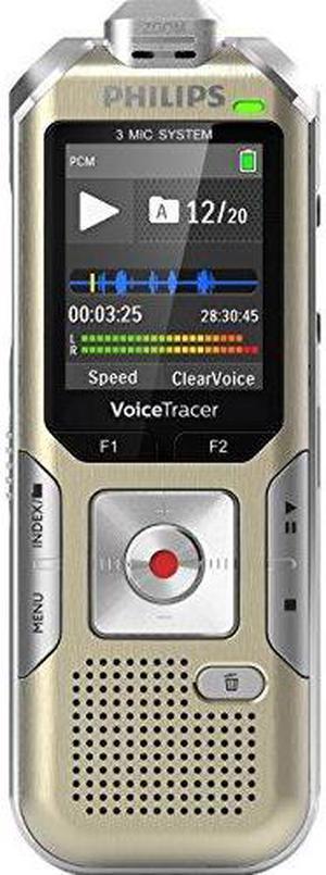 Philips DVT8010 Voice Tracer - Voice Recorder - 110 Mw - 8 Gb - Display: 1.77 In - Champagne, Silver Shadow
