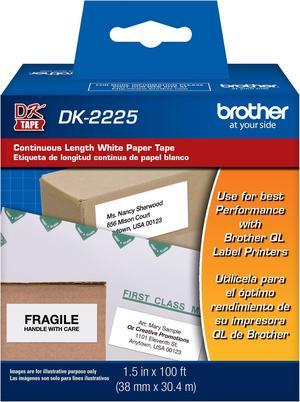 Continuous Paper Label Tape, 1-1/2" x 100 ft, Black/White DK2225