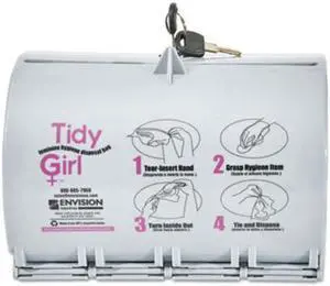 Tidy Girl Plastic Feminine Hygiene Disposal Bag Dispenser, Gray TGUDPV2