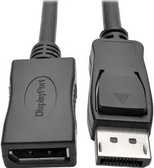 Tripp Lite P579-003 3 ft. Black DisplayPort Extension Cable with Latch, 4K x 2K (3840 x 2160) @ 60 Hz, HDCP 2.2 (M/F) Male to Female