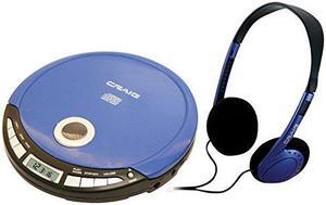 Craig Electronics CD2808BL Craig Cd2808bl Blue Personal Cd Player With Headphone