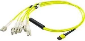 AddOn ADD-MPO-4LC3M9SMF 9.84 ft. Yellow MPO to 4xLC Duplex Fanout SMF Yellow Patch Cable AddOn ADD-MPO-4LC3M9SMF 9.84 ft. Yellow MPO to 4xLC Duplex Fanout SMF Yellow Patch Cable