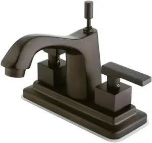 Kingston Brass KS864.QLL Executive Centerset Bathroom Faucet with Brass Pop-Up D, Oil Rubbed Bronze
