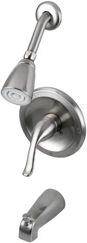 Single Handle Tub and Shower Faucet in Satin Nickel Finish